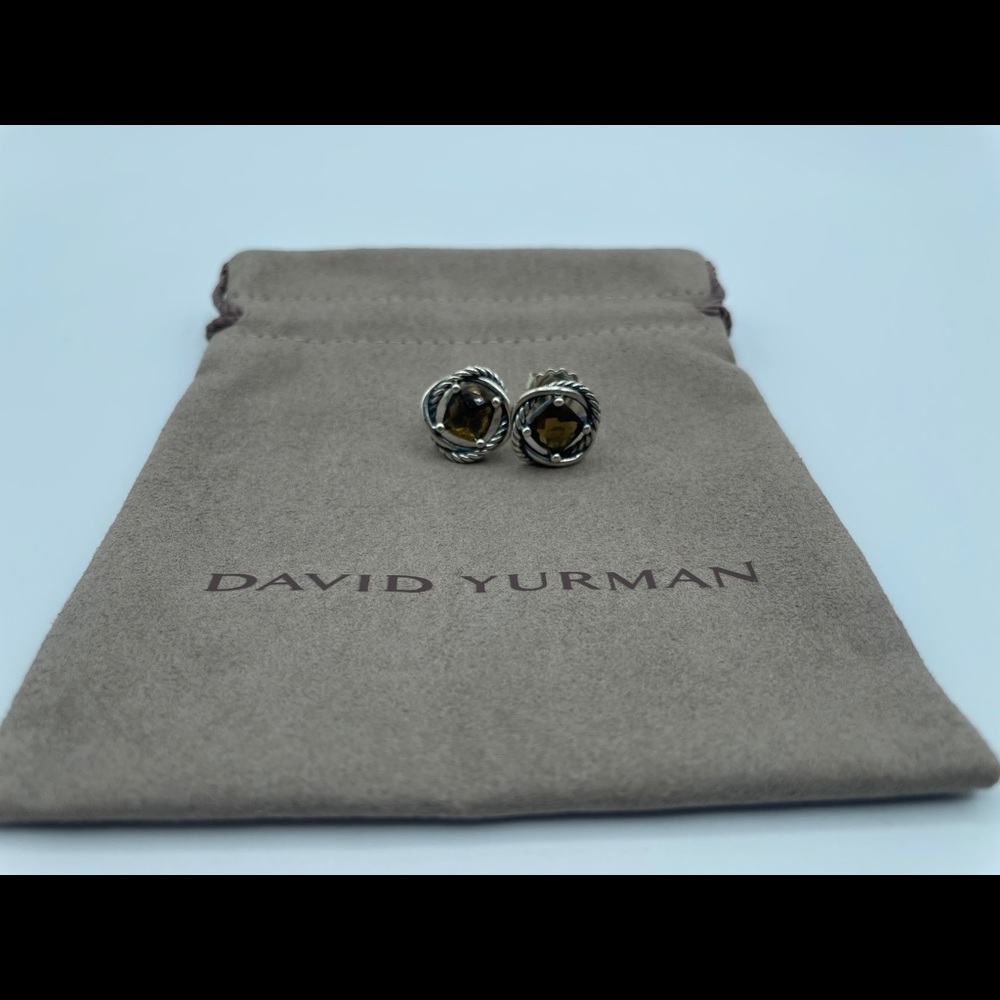 David Yurman Smokey Topaz Infinity Earrings 925